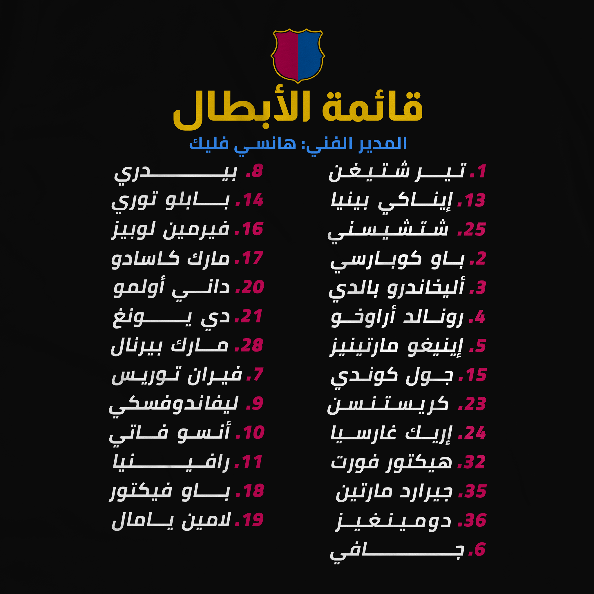قائمة الأبطال - برشلونة
